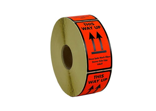 Etikett 50x100mm - THIS WAY UP + symbol