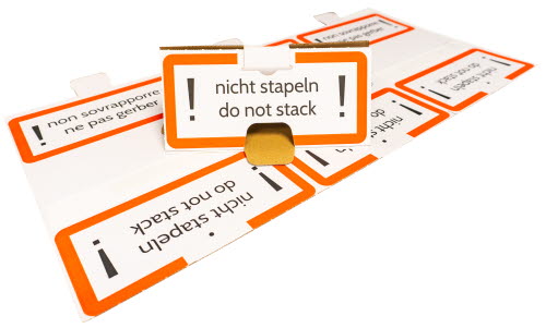 Display "nicht stapeln + do not stack"