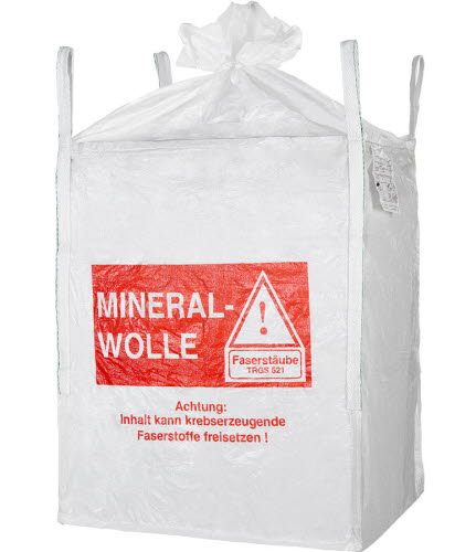 Big Bag Mineralwolle, Schürze, 90 x 90 x 120 cm