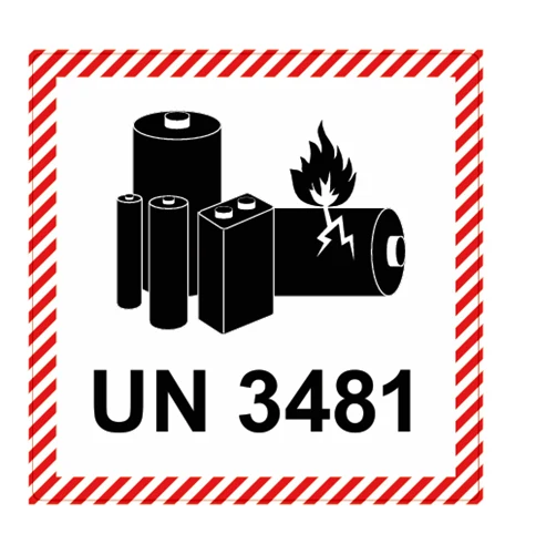 Etikett ADR UN3481 100x100mm - Litiumjonbatteri